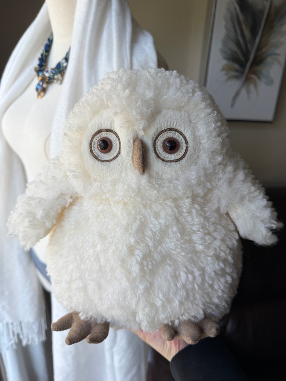 Jellycat 9.5β White Curly Owl